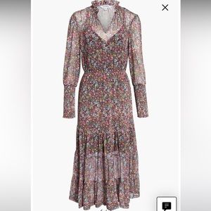Steve Madden tiered floral midi dress NWT